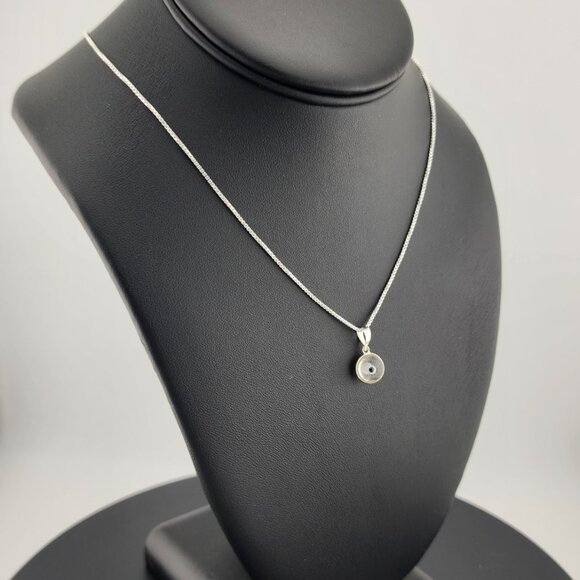 Sterling Silver 925 Evil Eye Pendant – Clear Charm Necklace for Protection - Picture 3 of 11